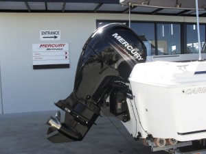 Caribbean Reef Runner fitted with a Mercury 150 HP Four stroke outboard engine