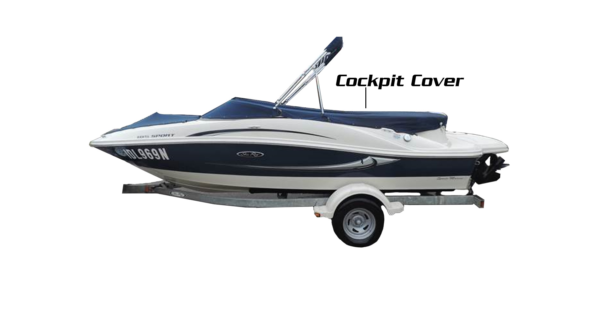 Searay Genuine Boat/Cockpit Cover to suit 2010 185 Sports Black Hi