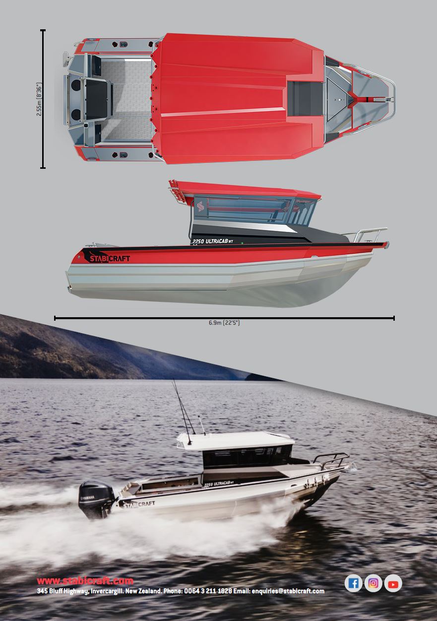 Stabicraft 2250 Walk Through WT Walk Thru UCC Ultra Centre Cab Boat Brochure Page 2