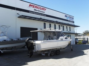 Caribbean Reef Runner fitted with a Mercury 150 HP Four stroke outboard engine